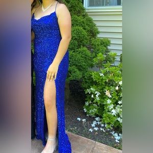 Windsor Blue Sequins Prom Dress